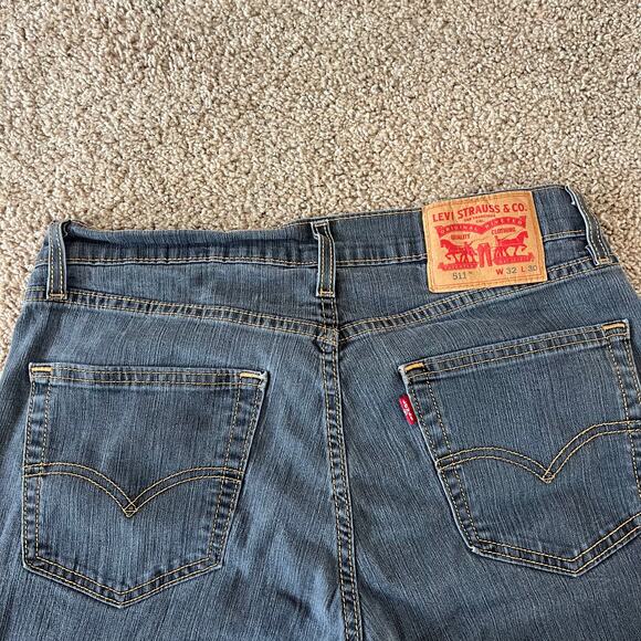 Levi’s 511 Slim Fit Stretch Jeans W32 L30 Medium Wash - Picture 8 of 8